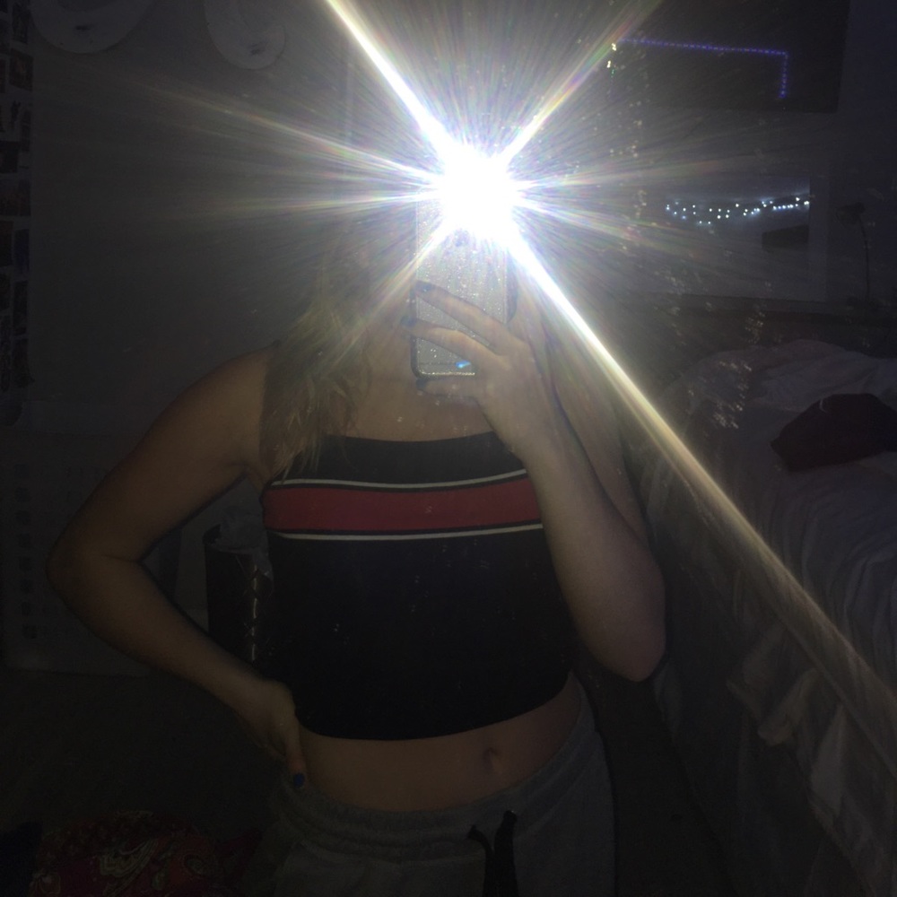 Garage striped tank top